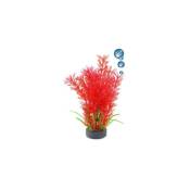 Le Poisson Qui Jardine - Plante plastique rouge avec bulleur pour aquarium : 20cm
