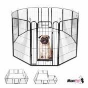 Puppy Run - Banc pour chien - Parc pour chien - Parc pour chiot avec 12 panneaux de chenil - Acier -100 x 60 cm - Maxxpet