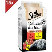 Sheba - Délices du Jour Sachets fraîcheur en sauce 3 variétés pour chat 50g (6x15)