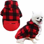 Sunxury - Sweat à capuche pour petit chien en polaire douce et chaude pour automne et hiver, vêtements pour chien, fille et garon, pull classique à