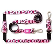 Laisse multifonctions Max & Molly Leopard Pink pour chien - taille M : L 200 x l 2 cm