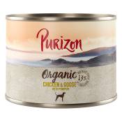 Lot Purizon Organic Bio 12 x 200 g pour chien - poulet, oie & potiron