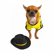Croci - taille petite: Chapeau de paille réglable modèle Blackie pour chiens