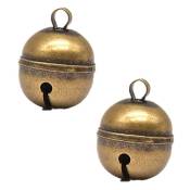 Fortuneville - Collier Pet Bell Loud Brass Cat Bell Collier Avec Porte-Clés Vintage Bronze Ding