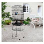 Cage à Oiseaux volière extérieure pour Oiseaux Haloyo Canaris, Pinsons, Perruches Ondulées, en Métal,46 x 35.3 x 150.6 cm,noir