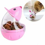 Ensoleille - Cat Feeder Treats Toys for Interactive iq Treat Training Mouse Shape Cup (Rose)
