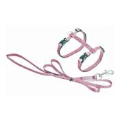 Harnais et laisse de 1.10 mètre, couleur rose clair, pour chat. - Flamingo Pet Products - FL-1031209