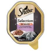 44x85g Sheba Sélection bouchées au veau - Pâtée pour chat