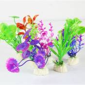 Ensoleillé Plantes en plastique d'aquarium d'aquarium, 8 décorations d'aquarium d'aquarium, décorations d'aquarium d'aquarium artificiel (style