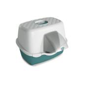 Hygiène Chat - Maison de toilette Smart avec auvent Verte - 56 x 54,4 x 39 cm