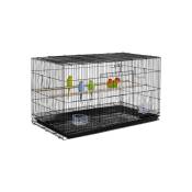 Cage Oiseau Cage d'elevage Cage pour Perruches Pinsons Cockatiels Conures Inséparables Canaris Perroquets Noir - Yaheetech