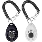 Jusch - Paquet de 2 équipements de dressage pour chiens, câble flexible, blanc/noir
