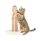 Trade Shop Traesio - griffoir pour chat arbre a chat sno 1 30 x 30 x 41.5 cm avec brosse boule en caoutchouc