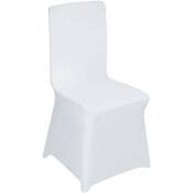 Hengmei - Housse de chaise Lot de 50 Housse de Chaise Extensible Ruban Stretch Couverture de Chaise pour de Mariage, Banquet,Cérémonie, Blanc