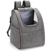Decdeal - Sac de sortie gris pour animaux de compagnie, portable, sac à dos respirant pour animaux de compagnie,Gris