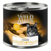 6x200g Golden Valley Sterilised - lapin, poulet Sterilised Adult Wild Freedom boîtes pour chat : -10 % !
