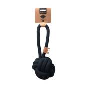 Jouet Chien – Harper Ball avec boucle en corde coloris noir – Taille M