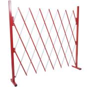 HHG - Grillage 374, grille protectrice télescopique, aluminium rouge/blanc hauteur 153cm, largeur 28-200cm - red