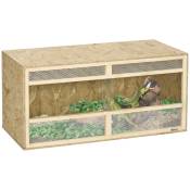 PawHut Terrarium en bois OSB pour reptiles avec porte