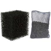 Set de 2 mousse filtrante + 1 sachet de charbon actif pour pompe réf: 86130 Trixie Noir