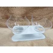 BF - One-piece cat high foot protection cervical vertebra oblique mouth drinking water transparent feeding basin plastic non-slip-251413CM