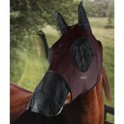 Full, Bordeaux: Masque anti-mouches en lycra pour chevaux avec filet pour les yeux et le nez