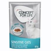 24x85g Sensitive Cats en sauce Concept for Life - Sachets et Boîtes pour Chat