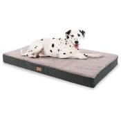 Balu Coussin pour chien lavable orthopédique antidérapant mousse à mémoire respirante Taille xl (120 x 10 x 72 cm) - Gris - Brunolie