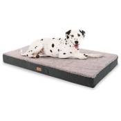 Balu Coussin pour chien lavable orthopédique antidérapant mousse à mémoire respirante Taille xl (120 x 10 x 72 cm) - Gris Moyen - Brunolie