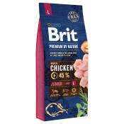 2x15kg Junior L Brit Premium by Nature nourriture sèche pour chien