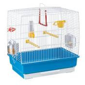 Ferplast Cage rectangulaire pour petits oiseaux exotiques et canaris REKORD 2 Petite cage pour oiseaux équipée d'accessoires et de mangeoires tournant