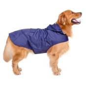 Imperméable à l'eau chien manteau imperméable grande doublure ultra léger respirant chien veste réfléchissante rayée pluie chien veste avec capuche