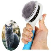 Ccykxa - Bleu)Brosse à chat auto-nettoyante pour perte de poils et toilettage - enlève les sous-poils morts, les nœuds - brosse de massage pour chats