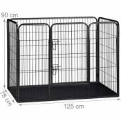 Enclos cage pour chien avec sol 90 x 125 x 78 cm noir