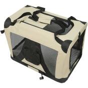 Haloyo - Cage de transport pour animaux domestiques • pliable - sac de transport animaux chien chat rongeur m - beige 604242cm