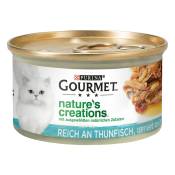 12 x 85 g Nature's Creation Grilled Gourmet thon, tomate & riz pour chat
