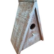 Animallparadise - Nichoir triangulaire pour oiseaux gies en bois 16.5 x 11 x 21 cm bleu /brun Gris