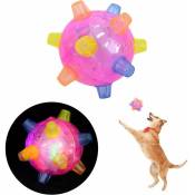 Balle Sauteuse à LED, Animaux Chats Balles Sauteuse à LED Boule de Saut Clignotant pour Chiens et Chats Animal Domestique (Rose)