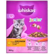 Junior lot de 2 boîtes de croquettes pour chatons (2 à 12 mois) avec poulet (2 x 300 g) - Whiskas