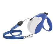 Laisse rétractable pour chiens AMIGO CORD SMALL, cordon rétractable, 5 mètres, max 15 kg, Bleu