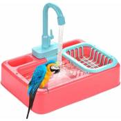 Perle rare jouets de piscine de baignoire automatique, buveurs de douche de salle de bain pour perroquets rose - red