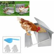 UISEBRT Mangeoire à poulets pour aliments de 10 kg Mangeoire automatique pour volailles Mangeoire automatique pour poulets anti-rats avec pédale