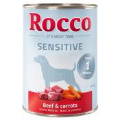 12x400g Rocco Sensitive bœuf, carottes - Pâtée pour