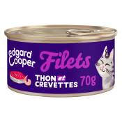 5x70g thon, crevettes Adult Filets sans céréales,Edgard