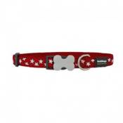 Red dingo - collier design pour chien - rouge étoiles blanches - m