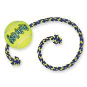 Jouet KONG SqueakAir Ball avec corde, taille M/L, pour