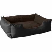 BedDog® LUPI lit pour chien de S à XXXL, 24 couleurs au choix, coussin de chien, lit pour chien, panier pour chien:M, BLACK-FIELD (noir/brun)