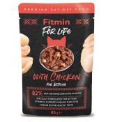 Emballage économique : 56x85g Fitmin Cat For Life Kitten Chicken Nourriture pour chat Wet