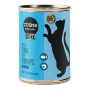 Lot Cosma Drink 12 x 100 g pour chat - thon, crevettes
