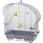 Cage petit oiseau ellipse 50 argent/gri 70x38x75cm